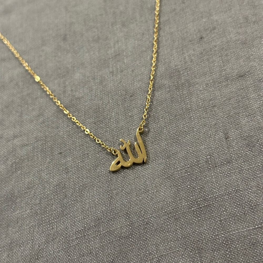 Minimalist Gold Necklace islam arabic letters ramadan eid gift Zinc Alloy
